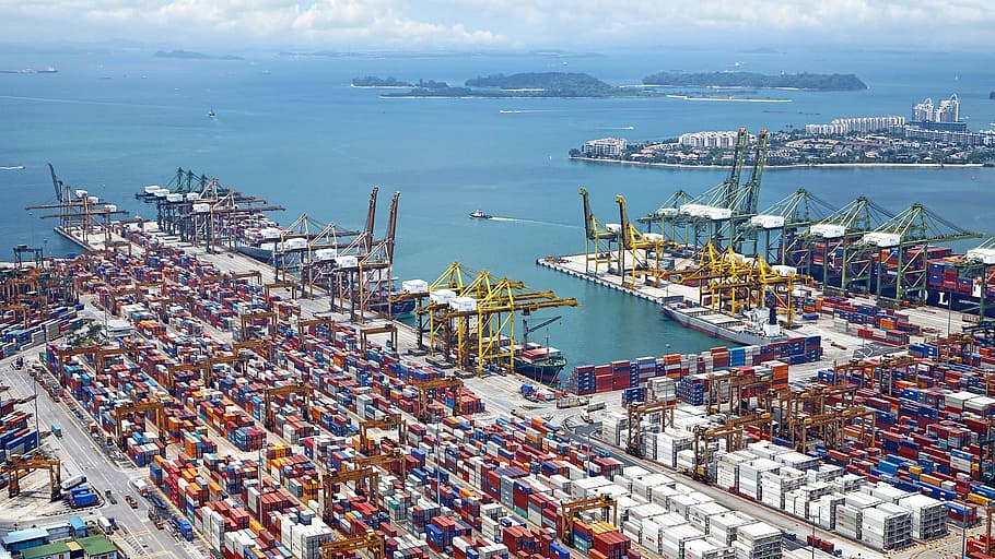 sea, port, construction, architecture, trade, container, heavy