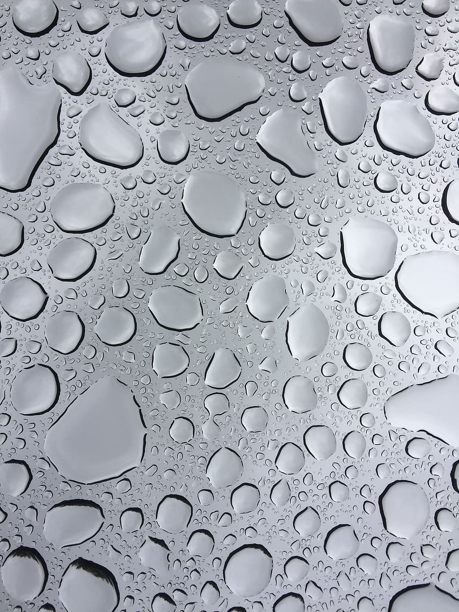 raindrop, grey, pattern, close-up, water, indoors, full frame HD wallpaper