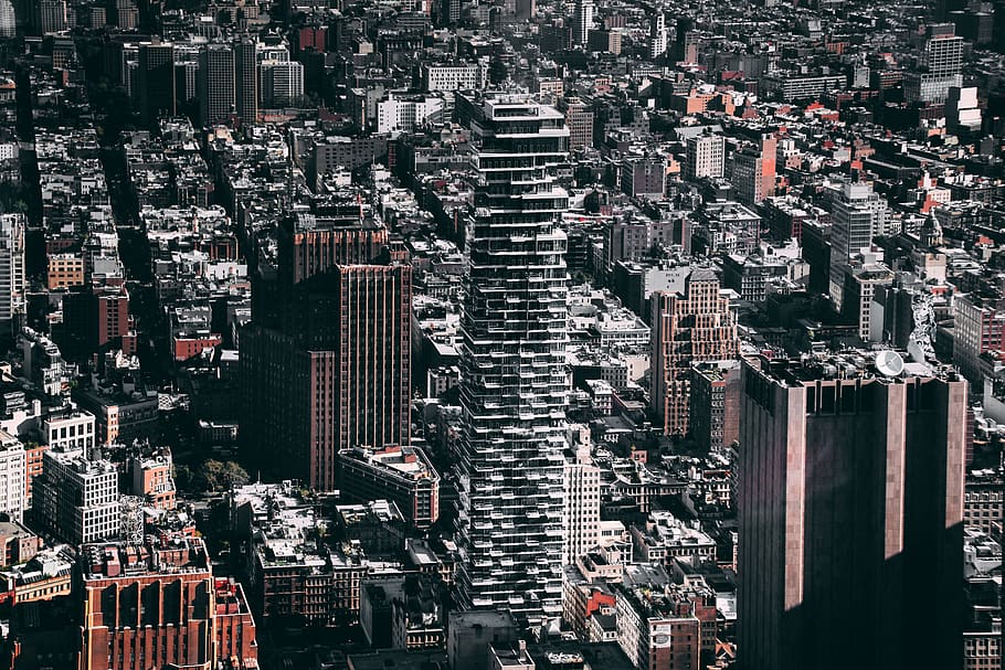 Bird's Eye View Of City, 4k wallpaper, architecture, buildings, HD wallpaper