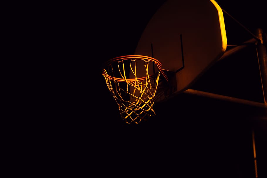 basketball ring, basketball - sport, basketball hoop, black background