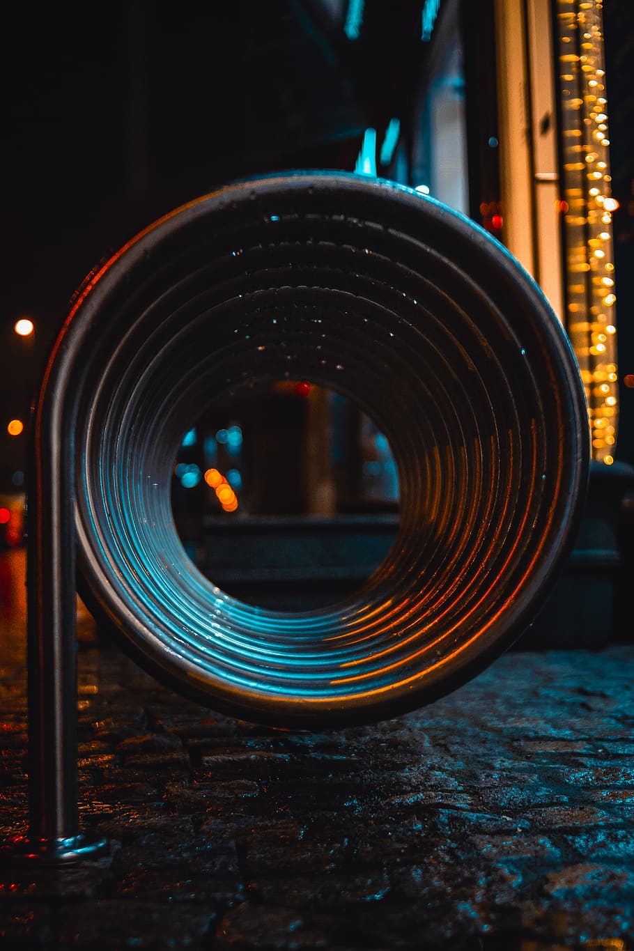 Round Gray and Black Metal Frame during Night Time, blur, close-up HD wallpaper