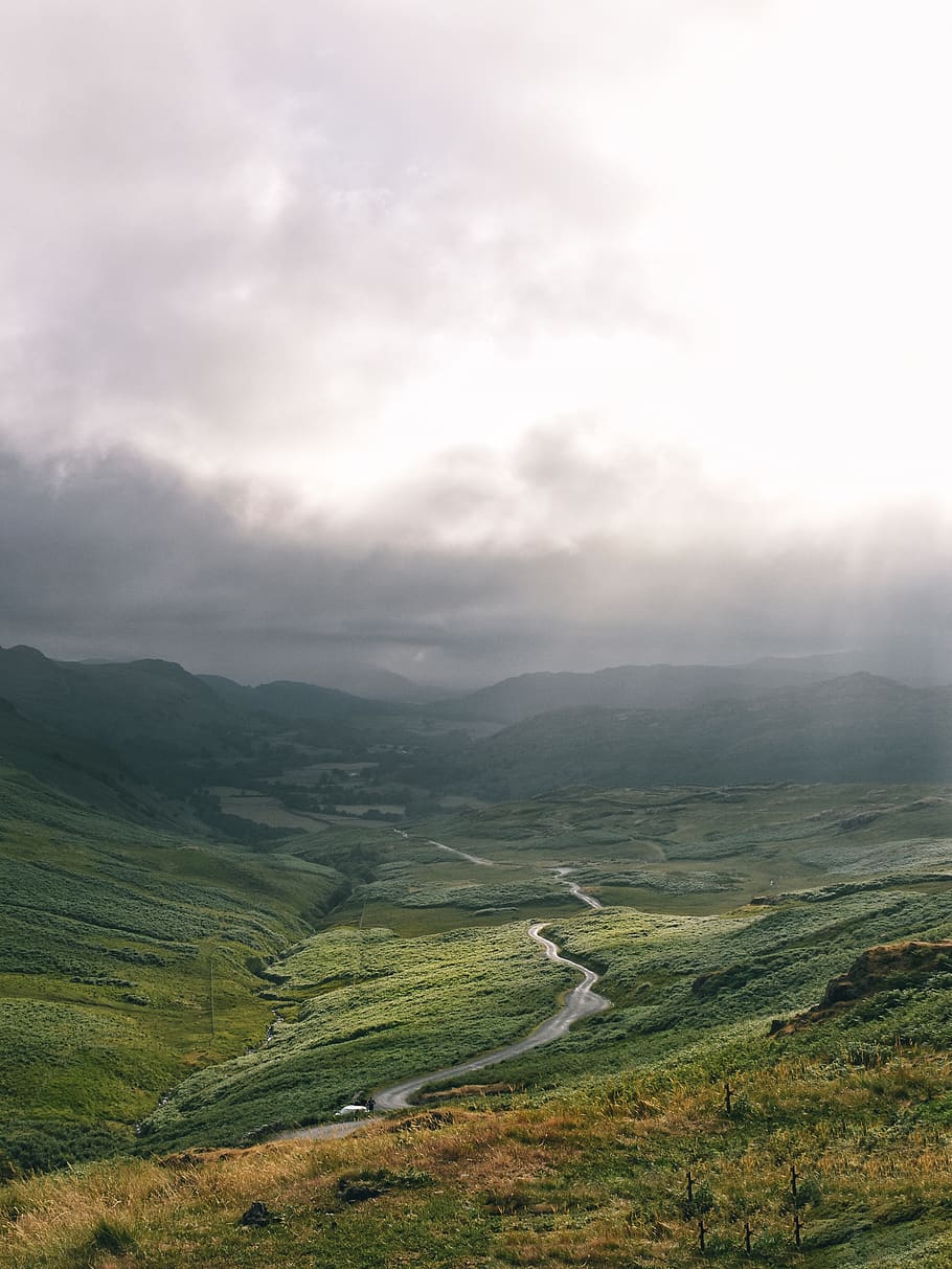 river between grass fields, scenics - nature, environment, landscape HD wallpaper