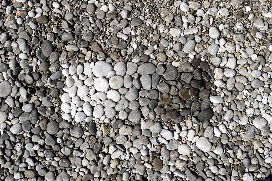 nature, pebble, pebbles, beach, black and white, abundance HD wallpaper