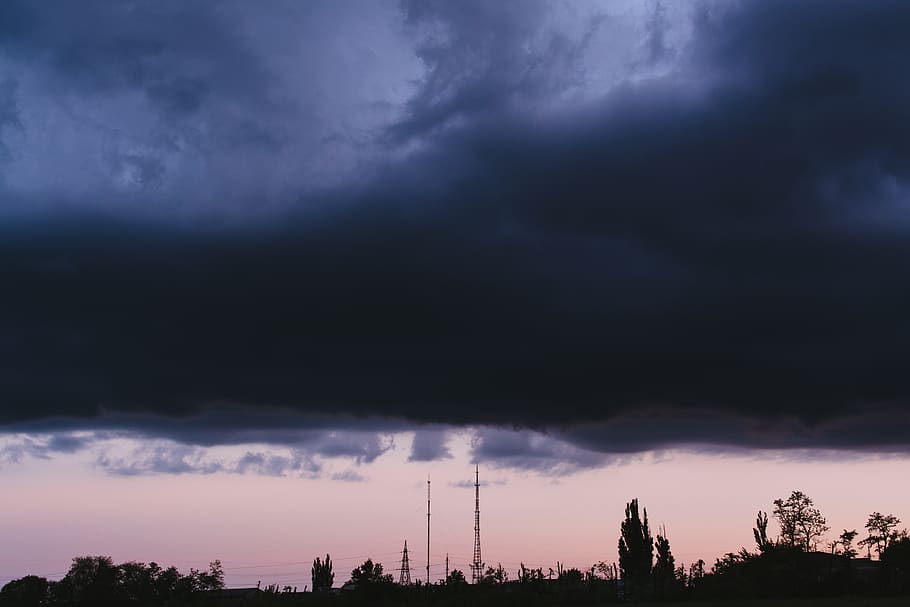 cloud, evening, dark, sky, landscape, cloud - sky, beauty in nature HD wallpaper