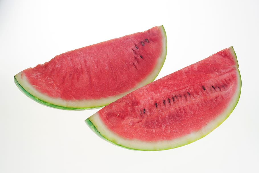 watermelon, slice, isolated, white, sweetfood, red, diet, studio HD wallpaper