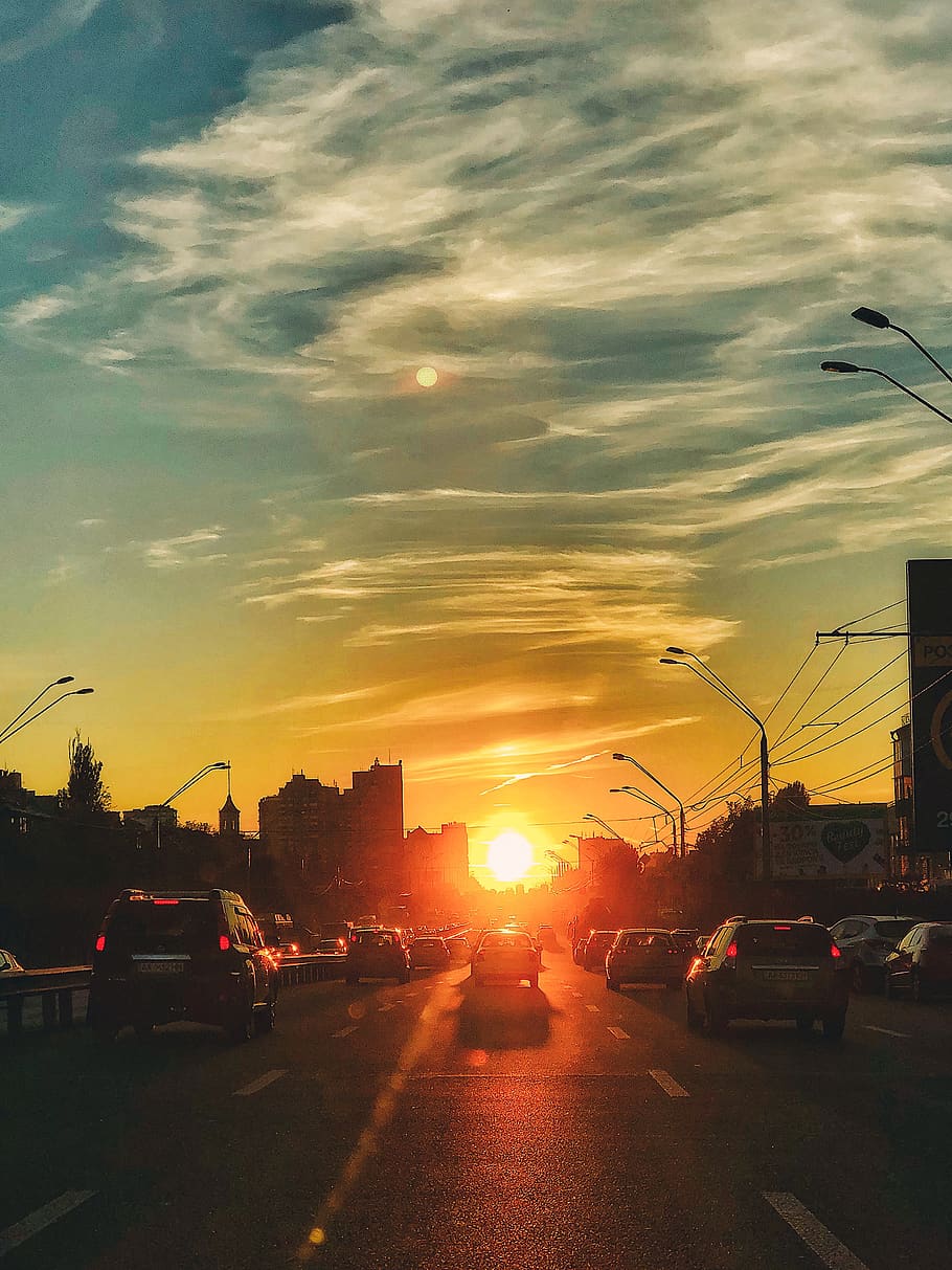 ukraine, kyiv, motor vehicle, car, mode of transportation, sunset HD wallpaper