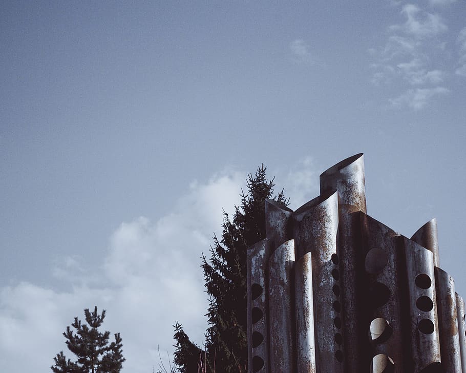 Grey Tower Near Green Leaf Tree, architecture, art, building HD wallpaper