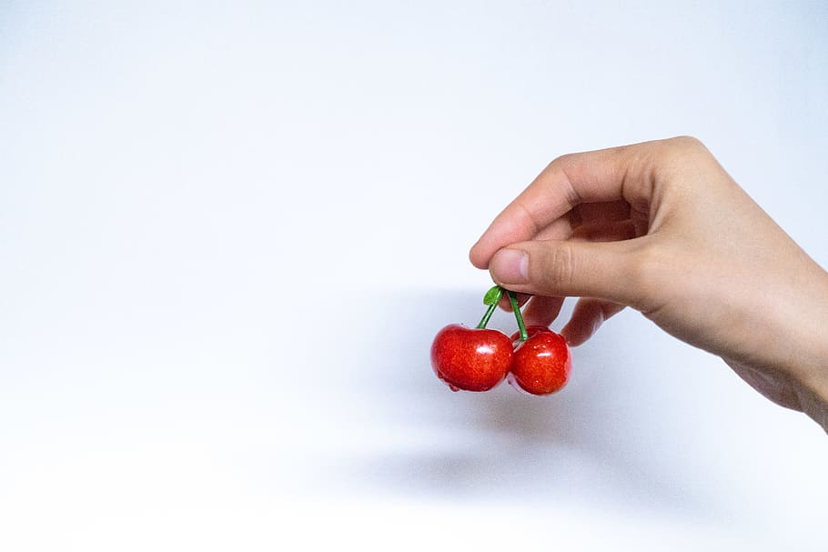 Person Holding Red Cherries, berry, cherry, close-up, confection HD wallpaper