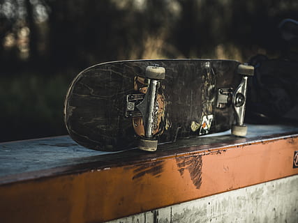 black skateboard, sport, sports, accessory, diamond, accessories HD wallpaper