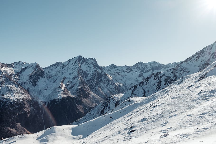 mountain, austria, no clouds, snow, cold temperature, winter HD wallpaper