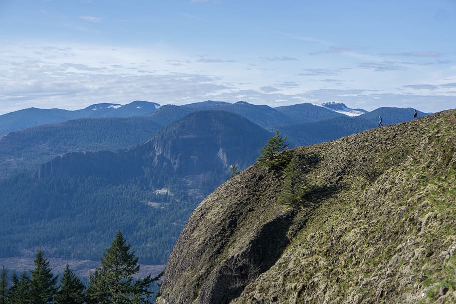 hiking, ridge, forest, mountain, scenics - nature, beauty in nature HD wallpaper