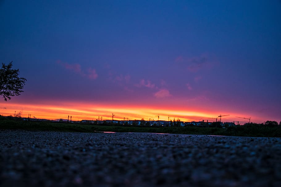 germany, sindelfingen, sky, sunset, beauty in nature, orange color HD wallpaper