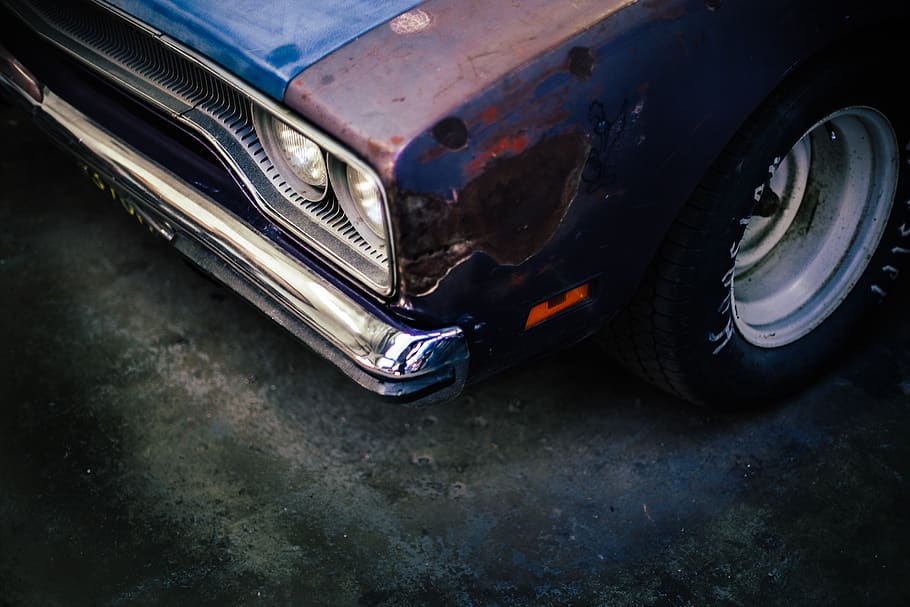 old, car, headlight, wheel, vehicle, travel, park, automotive HD wallpaper