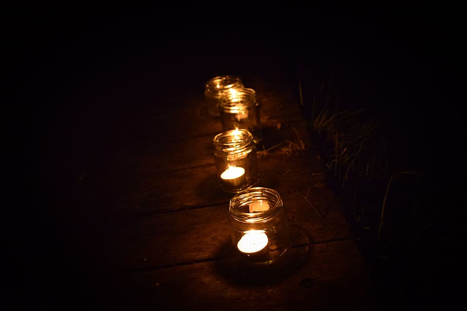 tealights, dark, illuminated, indoors, lighting equipment, no people HD wallpaper
