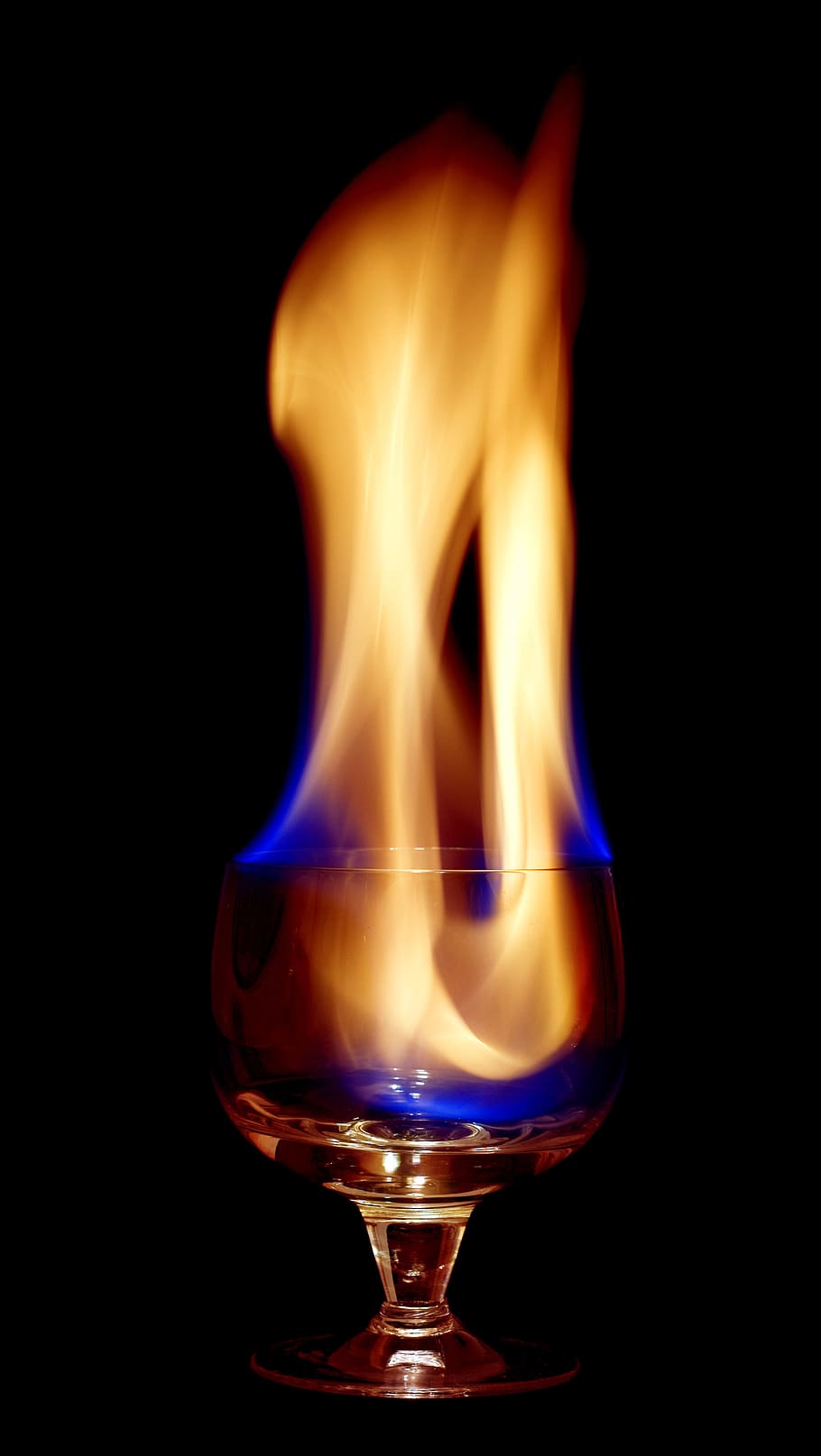 hot, drink, fire, alcohol, black, black background, burning HD wallpaper