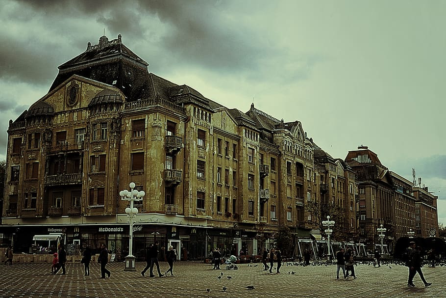romania, timisoara, building, architecture, sky, clouds, building exterior HD wallpaper
