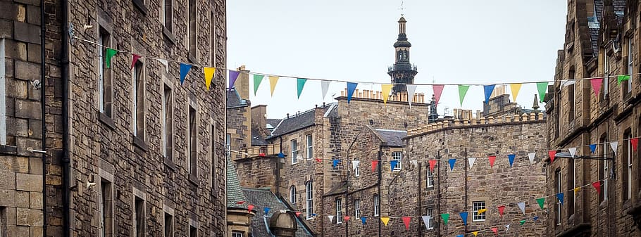 edinburgh, old town, travel, facade, houses, architecture, fireplaces, HD wallpaper