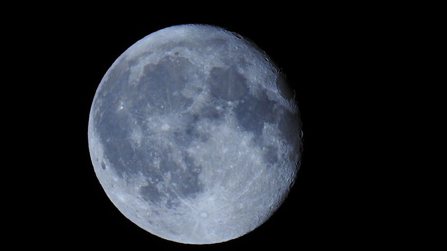 moon, black, night, space, landscape, universe, glow, dark HD wallpaper