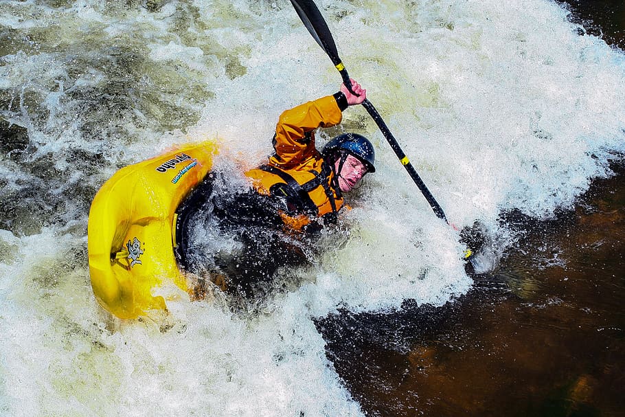 kayak, white water, bear river, wyoming, paddle, sport, kayaking, HD wallpaper