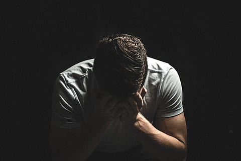 guy, man, people, dark, shadow, hands, sad, crying, sleeping HD wallpaper