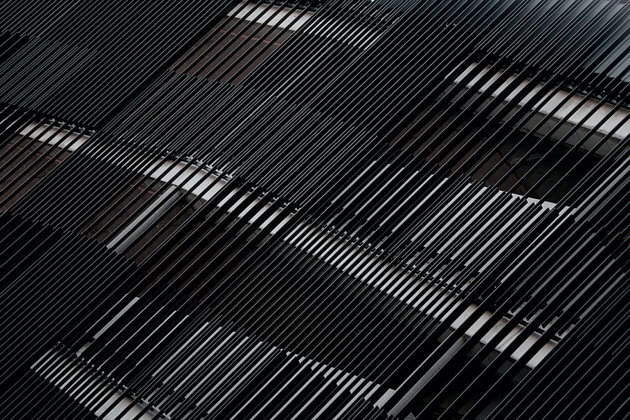 black metal bars during daytime, abstract, pattern, facade, line HD wallpaper
