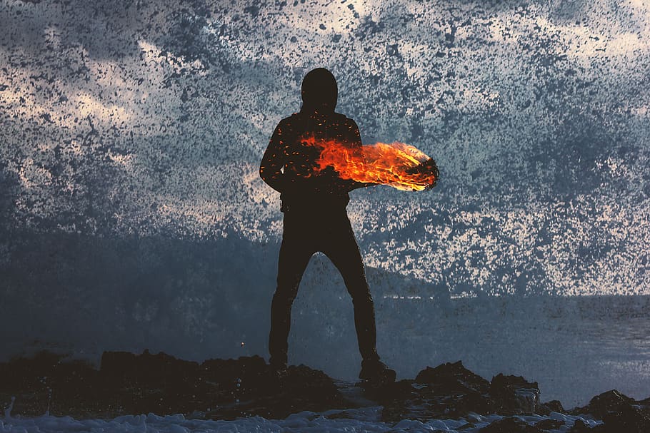fire, dance, people, beach, sand, dark, night, happy, shadow HD wallpaper