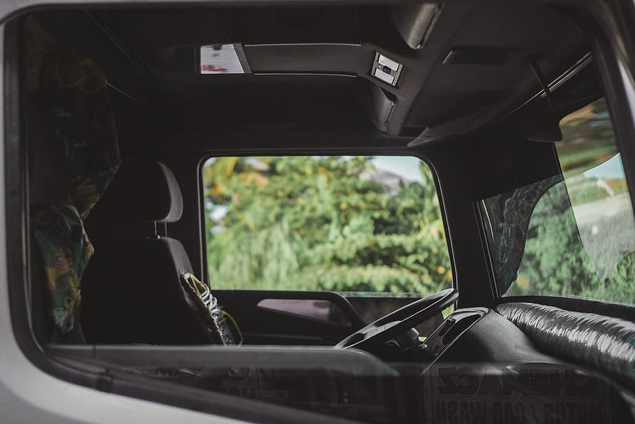 black vehicle, cushion, windshield, automobile, transportation HD wallpaper