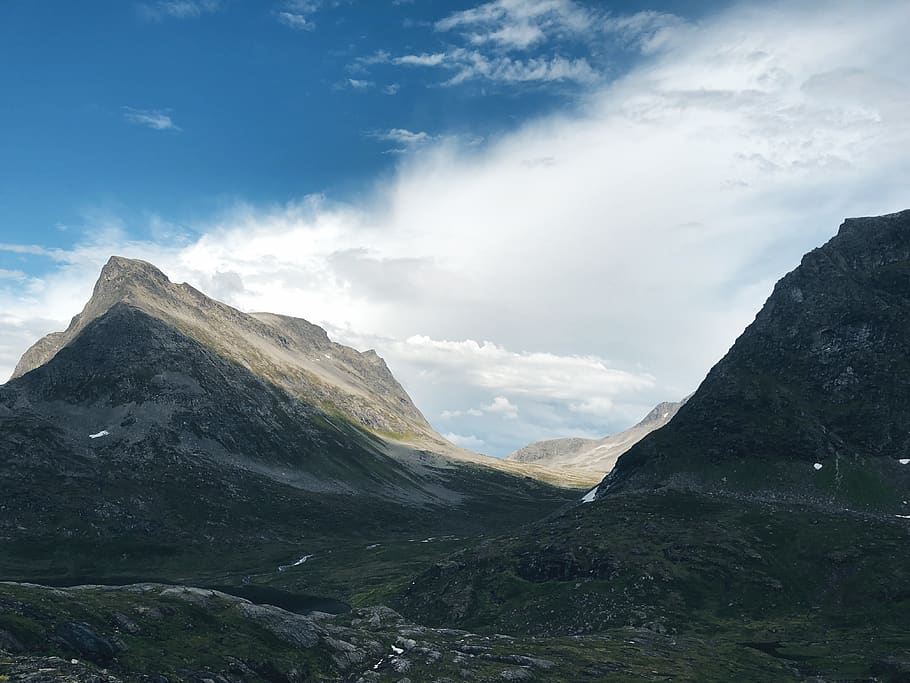 landscape photography of mountain range, outdoors, nature, norway, HD wallpaper