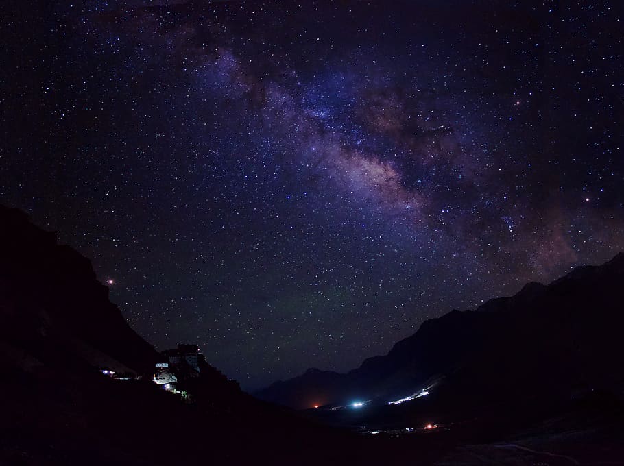 india, kibber, astro, astrophotography, astro landscape, stars, HD wallpaper