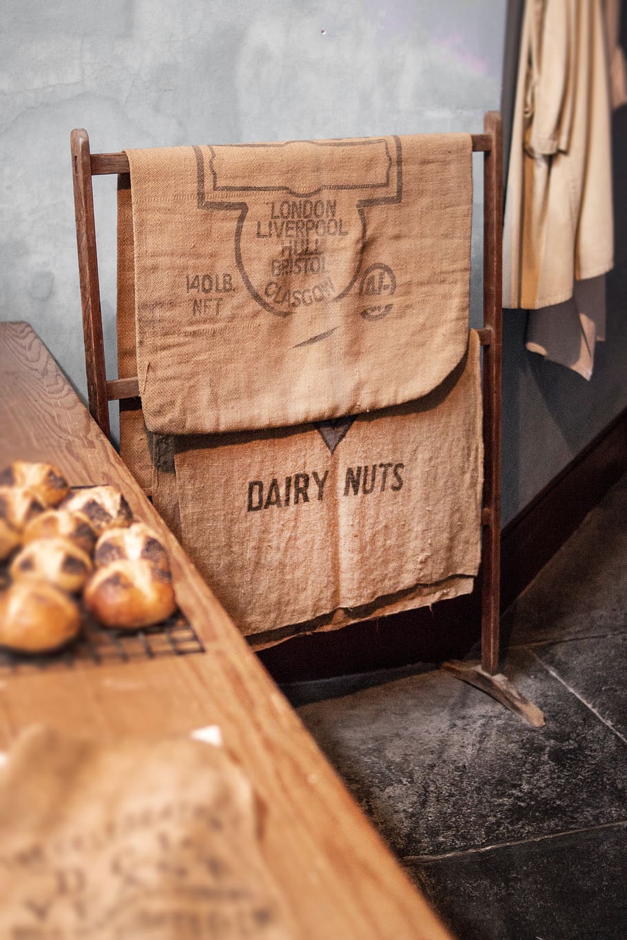 Brown Towels Hanging on Rack, bakery, breads, empty, furniture HD wallpaper