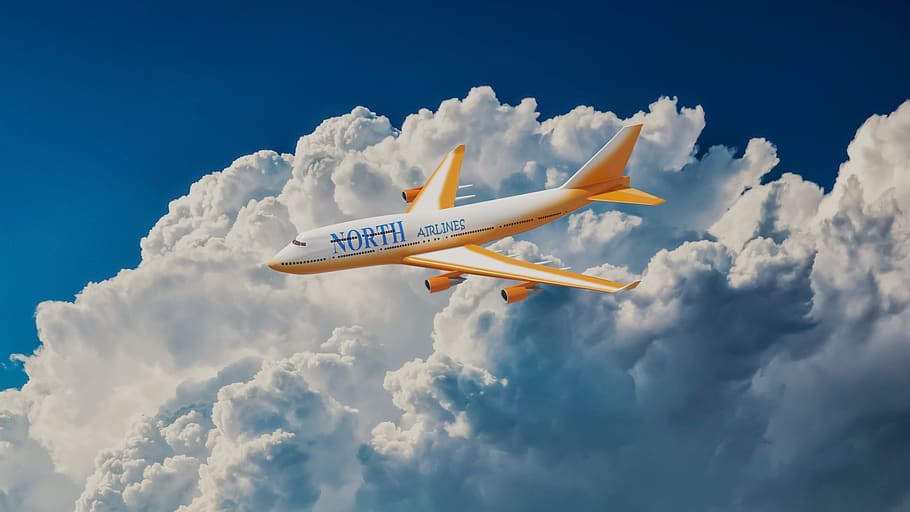 plane, airplane, clouds, flight, transport, travel, sky, jet HD wallpaper