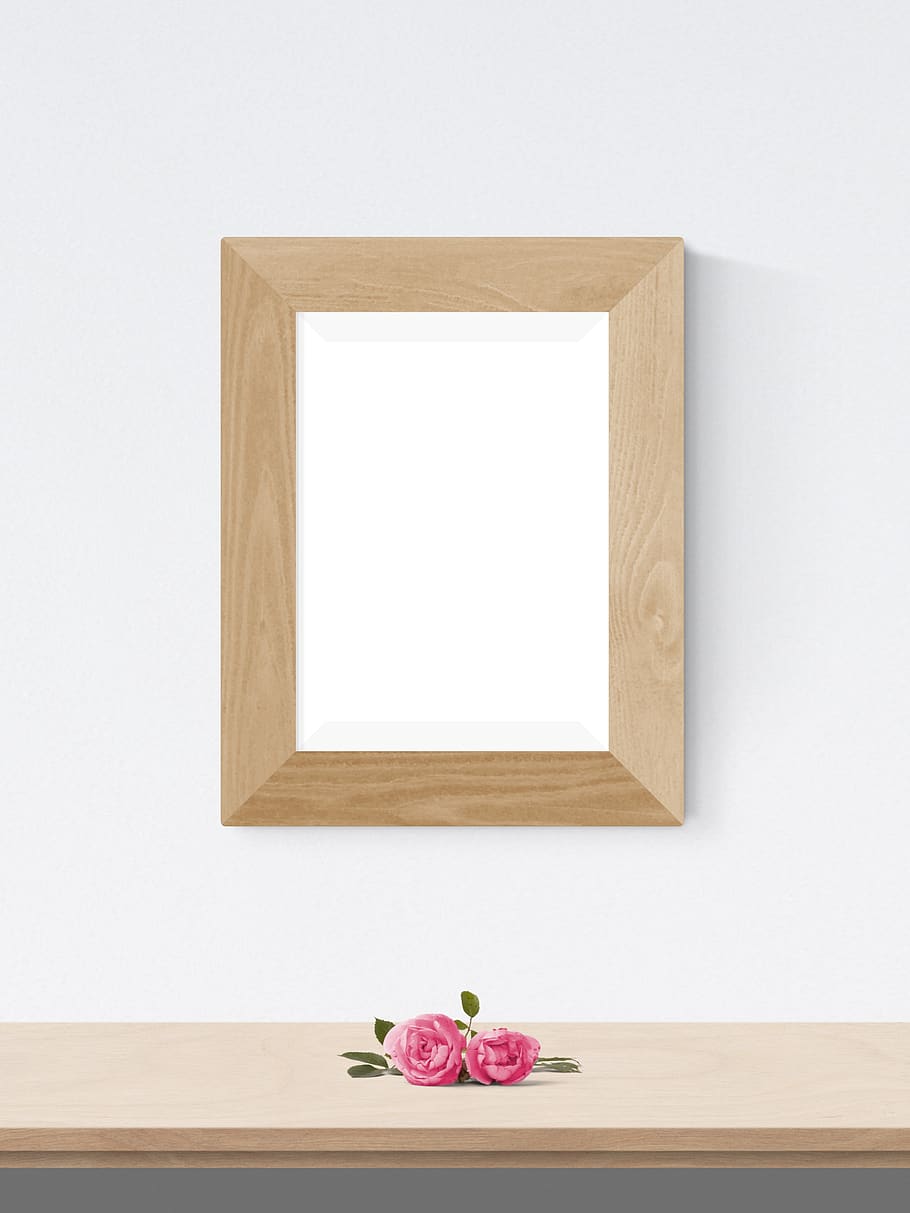 poster, frame, wall, desk, flower, flowering plant, wood - material HD wallpaper