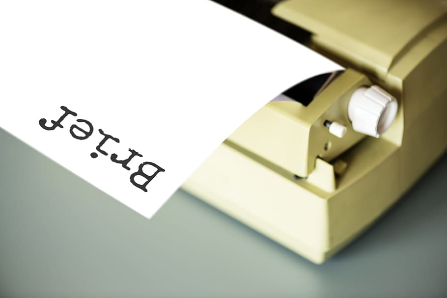 White Typewriter on Gray Table, brief, conceptual, data, equipment HD wallpaper