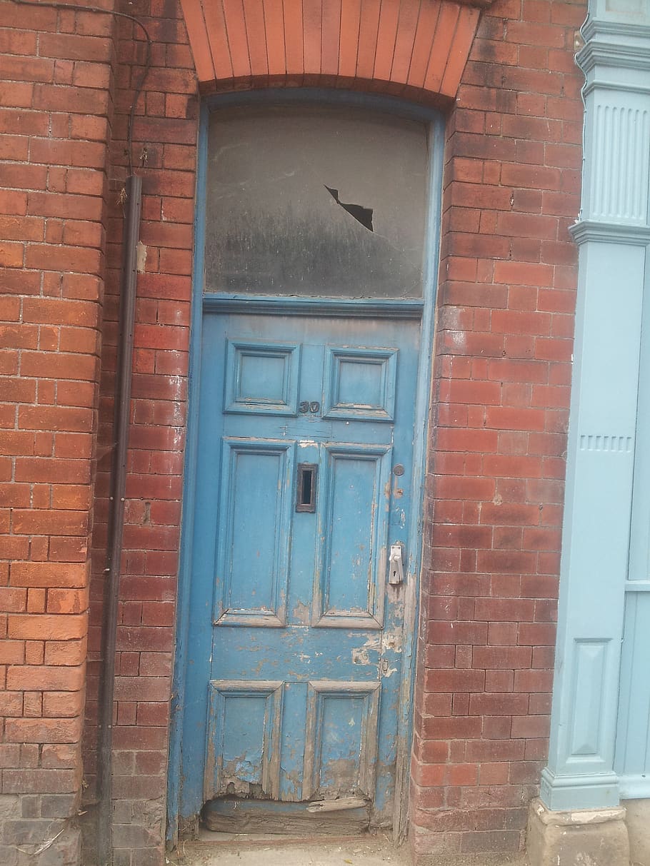 united kingdom, norton, wold street, door, distressed door, HD wallpaper