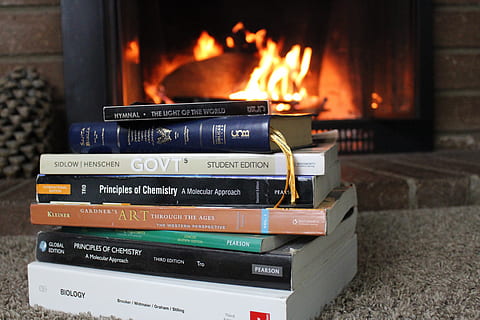 heat, fireplace, flame, study, homework, bible, hymns, christian HD wallpaper
