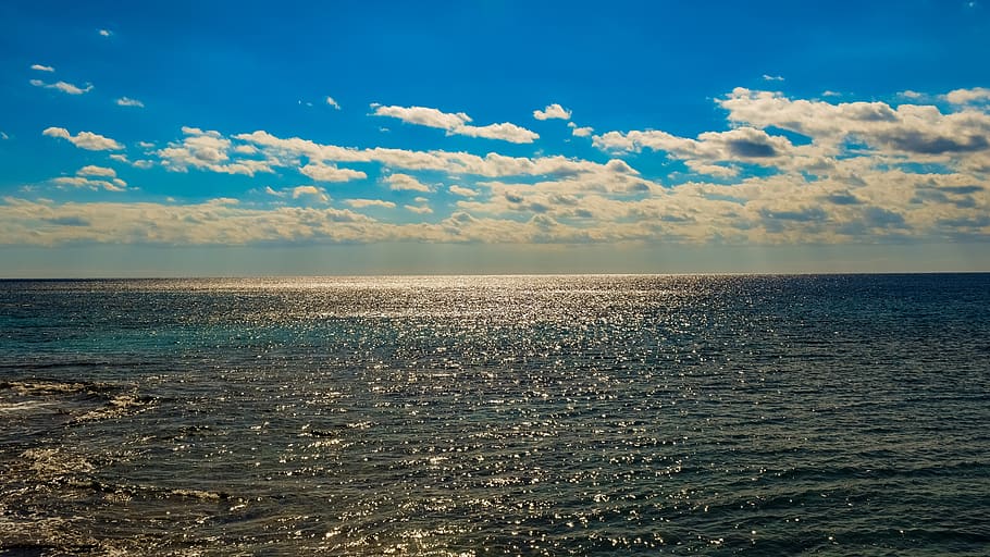 sea, sky, clouds, horizon, nature, seascape, autumn, afternoon HD wallpaper