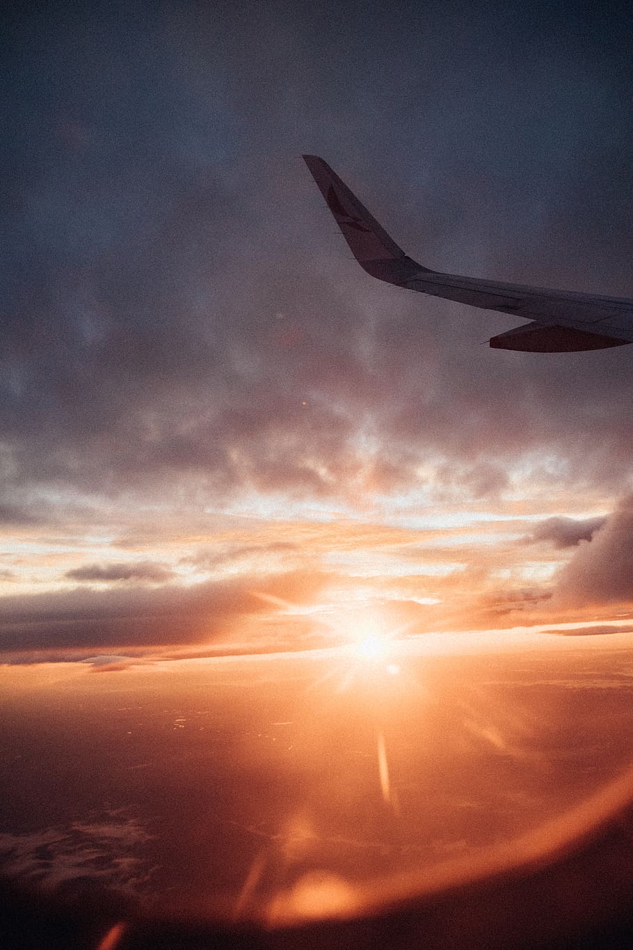 Sunset Seen Through Aircraft's Window While on Flight, airplane wing HD wallpaper