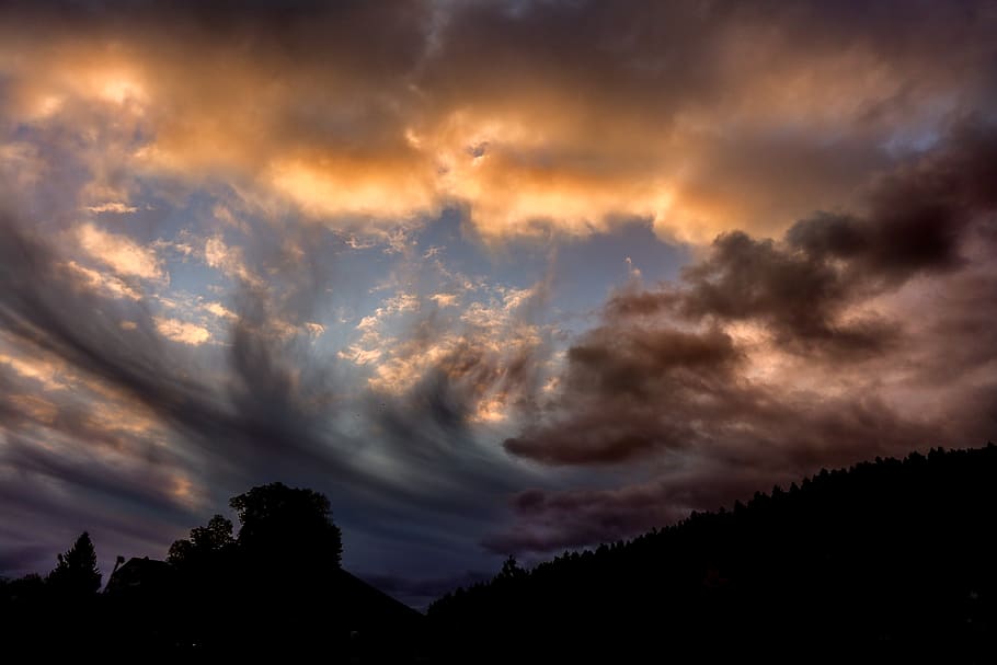switzerland, killwangen, cloudscape, colorful clouds, outdoor, HD wallpaper