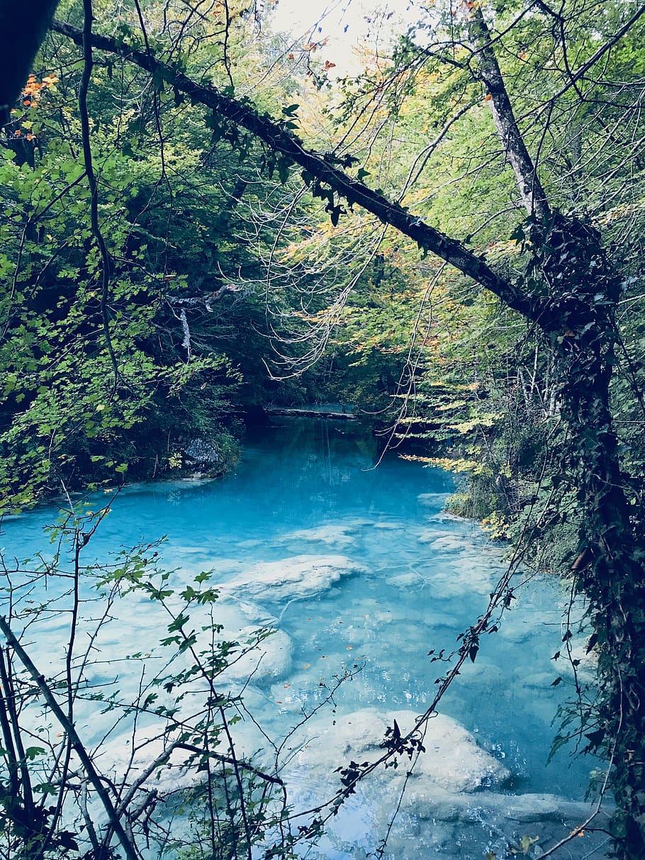 spain, urbasa, urbasa y andía natural park, clear water, blue, HD wallpaper