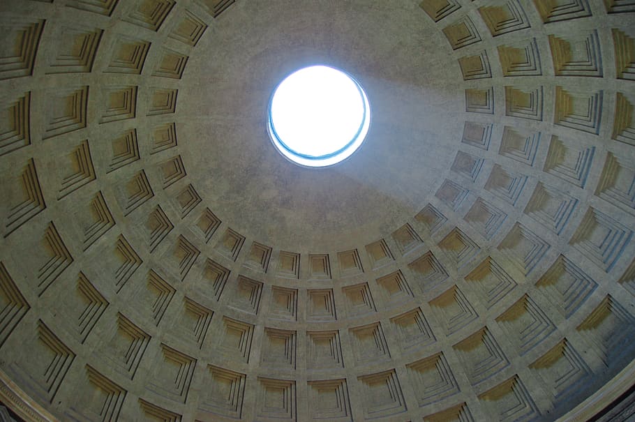 italy, rome, pattern, brown, lighting, dome, round, geometric HD wallpaper