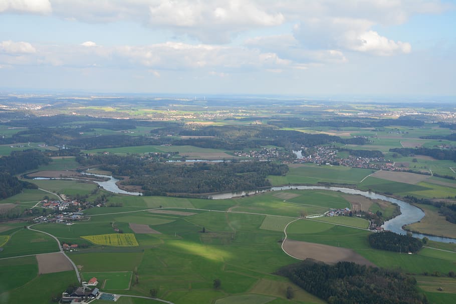 landscape, river, clouds, alz, chiemgau, environment, cloud - sky HD wallpaper