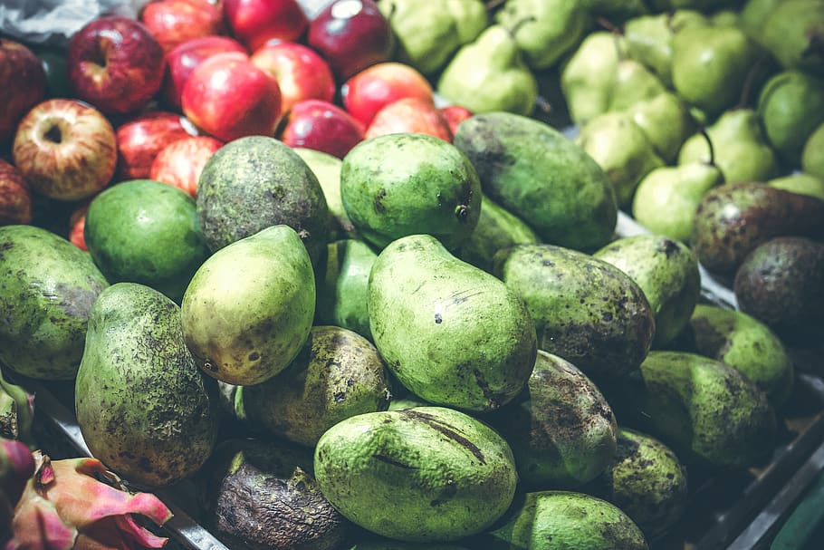 Green Mangoes and Red Apples, background, color, confection, delicious HD wallpaper