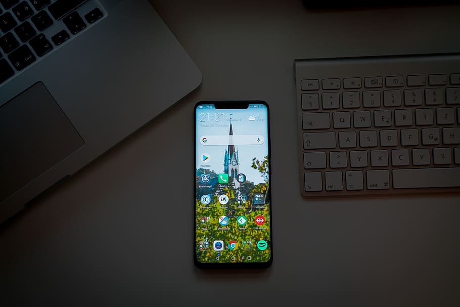 turned-on smartphone, connection, technology, communication, wireless technology HD wallpaper