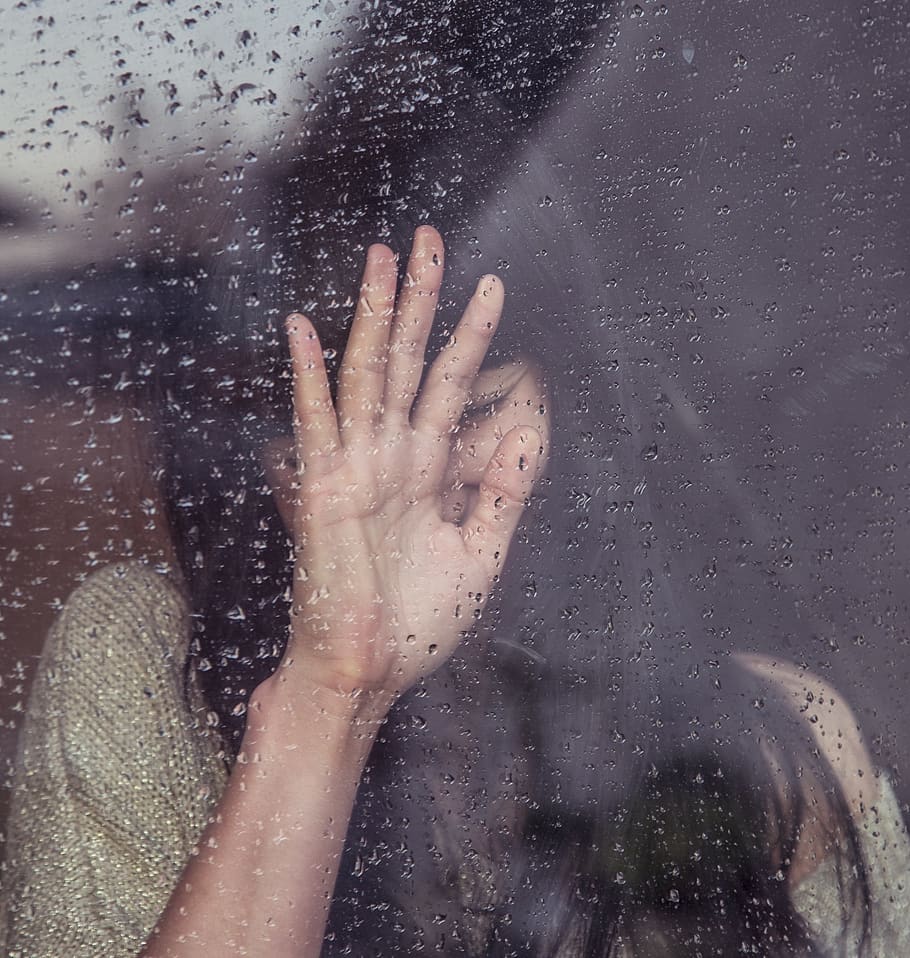 HD wallpaper: girl, sad, crying, raining, rain drops, window, people, woman  | Wallpaper Flare