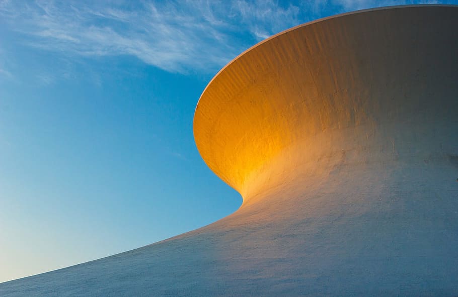 curve, curvy, construction, architecture, city, urban, sunset HD wallpaper