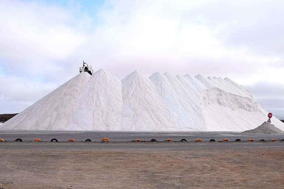 salt, saltpan, walvisbay, namibia, white, mining, africa, sky HD wallpaper