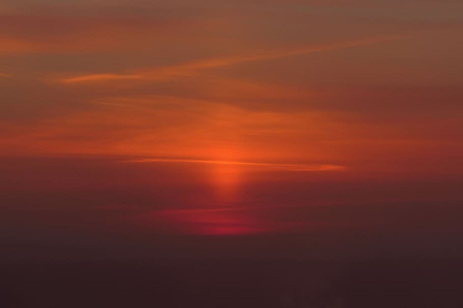 sky during sunset, orange color, tranquility, beauty in nature HD wallpaper