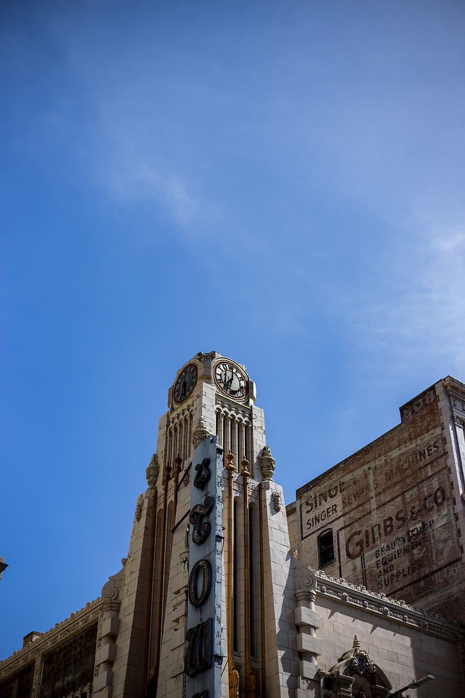 architecture, building, tower, clock tower, los angeles, united states HD wallpaper