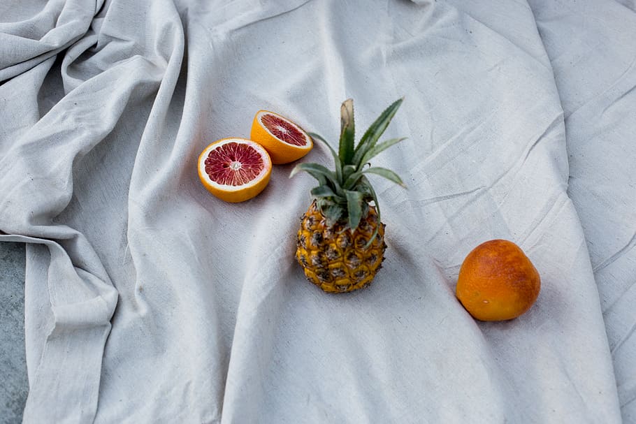 pineapple and grapefruit, healthy eating, food, food and drink HD wallpaper