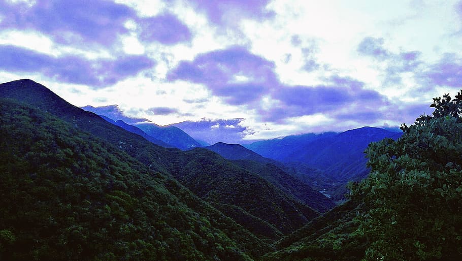 Panoramic Photo of Mountains, adventure, clouds, dawn, dusk, environment HD wallpaper